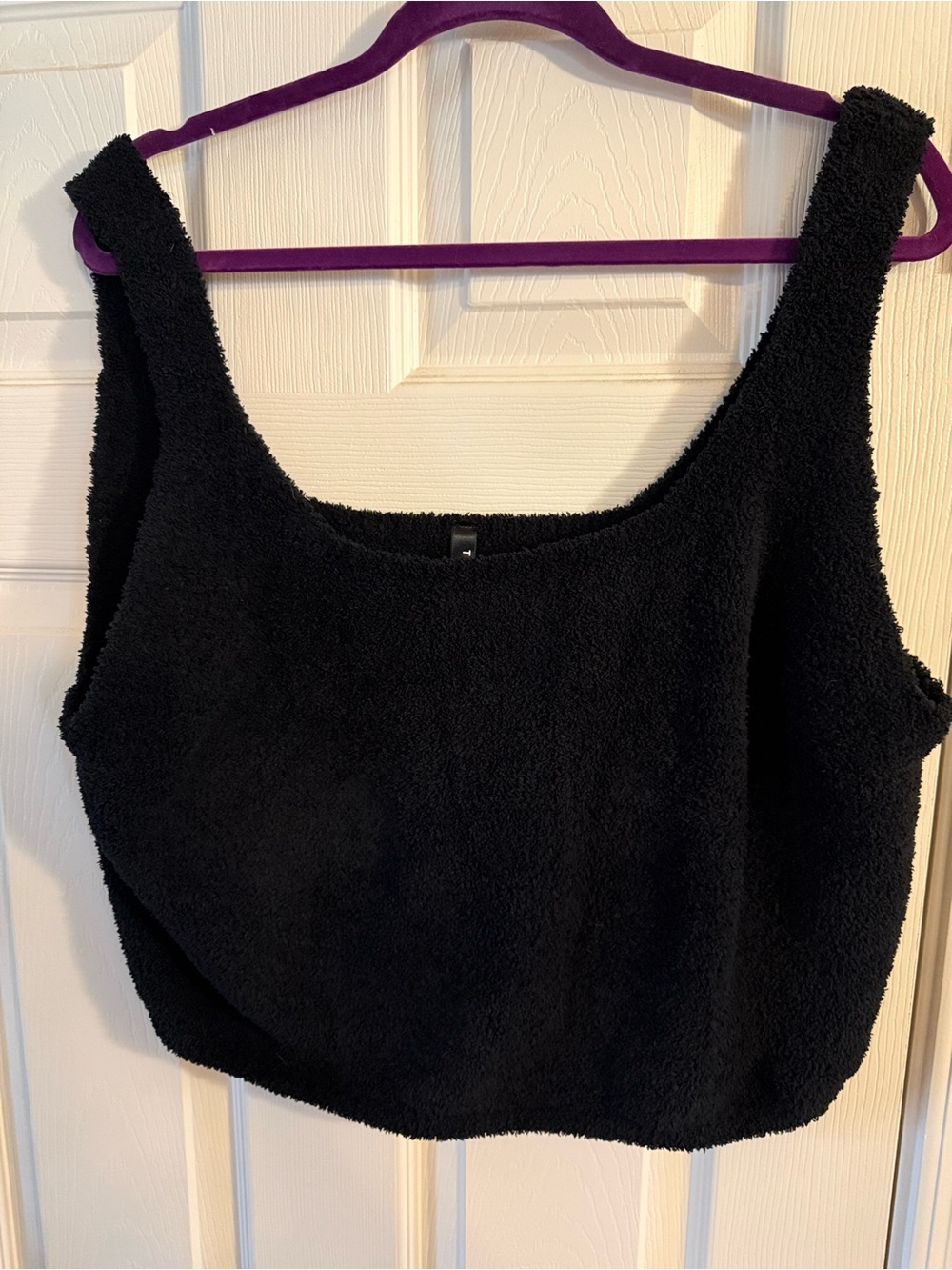 torrid Black Fuzzy Cropped Tank